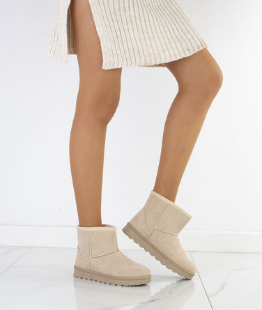 BEŻOWE OCIEPLANE ŚNIEGOWCE BOTKI ZORINA