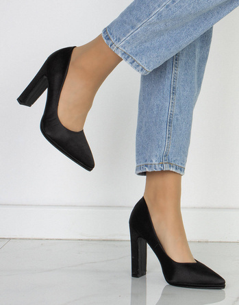 CZARNE CZÓŁENKA NA SŁUPKU PLATFORMA CHERYL