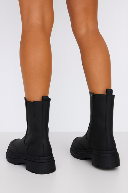 WYSOKIE CZARNE DAMSKIE BOTKI OCIEPLANE ZAMEK BLENOR 2