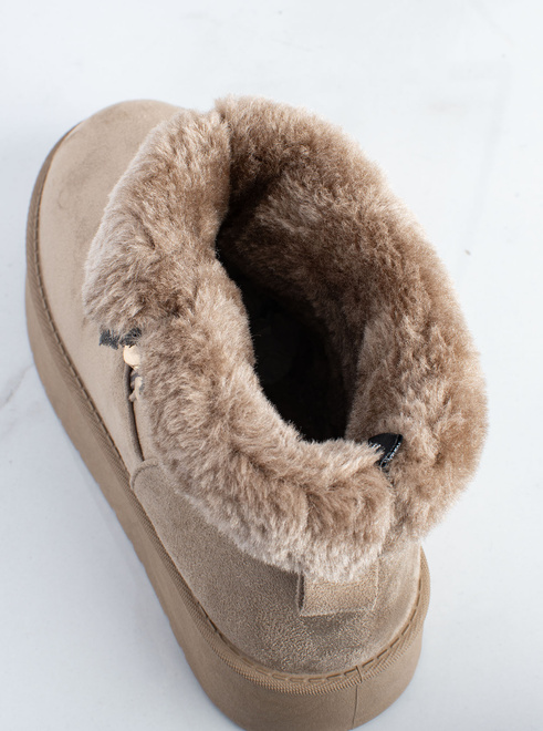 BEŻOWE OCIEPLANE ŚNIEGOWCE BOTKI NA PLATFORMIE ELDIRA 7