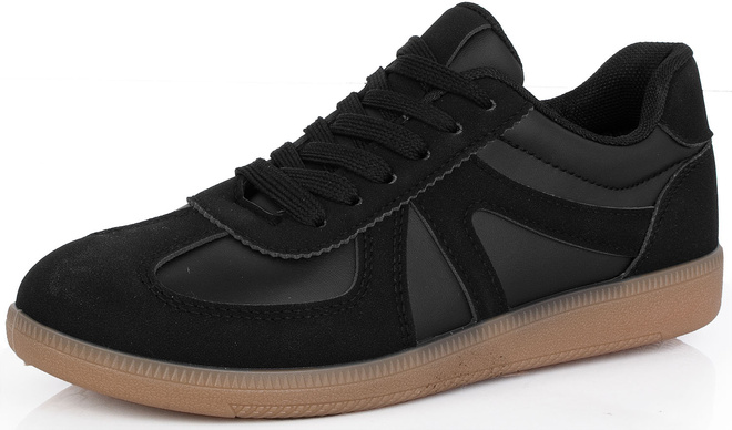 CZARNE DAMSKIE SNEAKERSY TRAMPKI SKÓRZANE DOTS 3