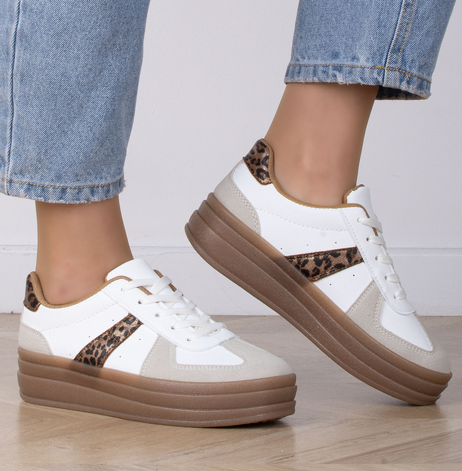 DAMSKIE BIAŁE SNEAKERSY TRAMPKI SKÓRZANE CARLOS 8