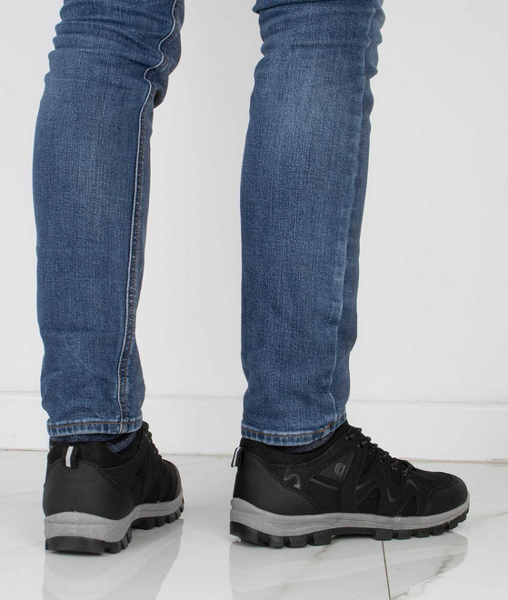 CZARNE MĘSKIE OCIEPLANE BUTY TREKKINGOWE 7
