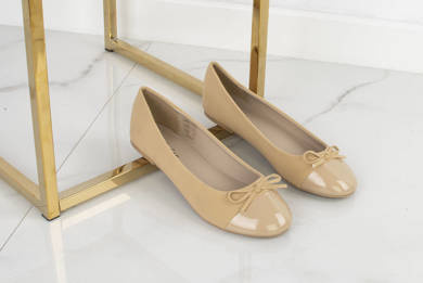 BEŻOWE BALERINY DAMSKIE BELL