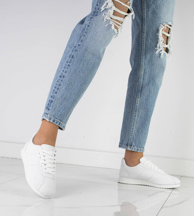 BIAŁE SKÓRZANE SPORTOWE TRAMPKI MISTI