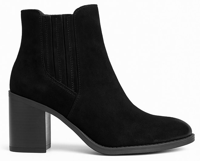 CZARNE DAMSKIE BOTKI NA SŁUPKU ZAMSZOWE OCIEPLANE ARDELE 1