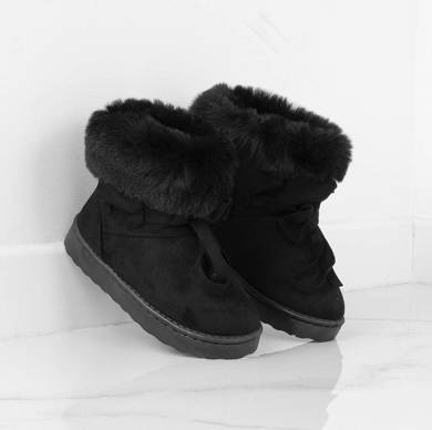 CZARNE OCIEPLANE DZIECIĘCE ŚNIEGOWCE BOTKI
