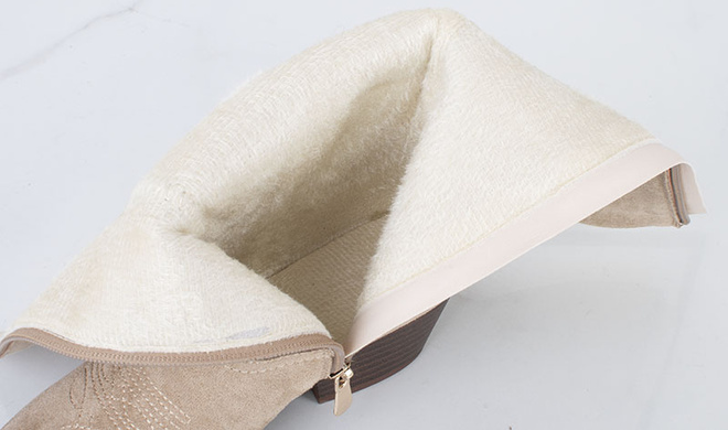 BEŻOWE ZAMSZOWE WYSOKIE KOWBOJKI BOTKI OBCAS 6