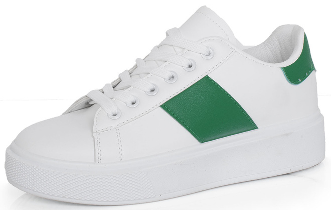 BIAŁE SNEAKERSY TRAMPKI KLASYCZNE NA PLATFORMIE SOFIA 3