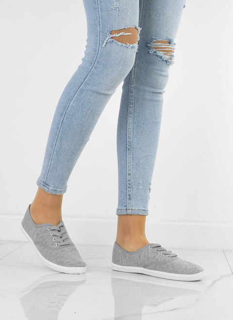 SZARE TENISÓWKI WYKROJONE TRAMPKI 5