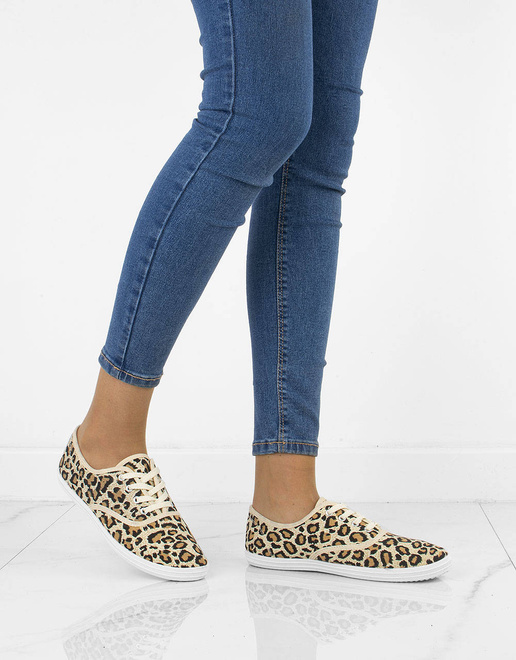 TENISÓWKI TRAMPKI W PANTERKĘ DAMSKIE 