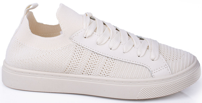 BEŻOWE TENISÓWKI AŻUROWE SZNUROWANE ODETTE 1