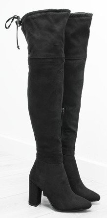 CZARNE OCIEPLANE KOZAKI ZA KOLANO NA SŁUPKU CLAIRE