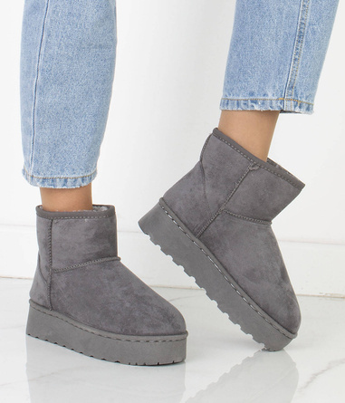 SZARE OCIEPLANE ŚNIEGOWCE BOTKI NA PLATFORMIE MATILDA