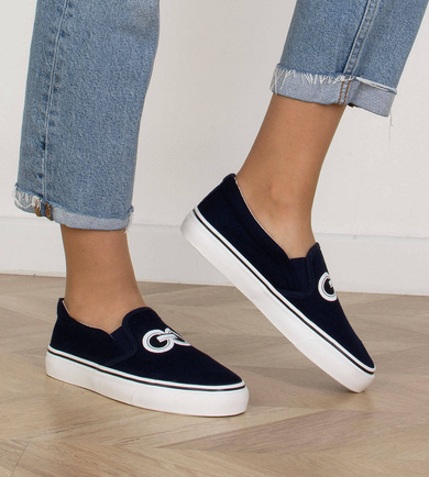 GRANATOWE TRAMPKI TENISÓWKI SLIP ON