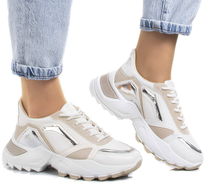BEŻOWE SNEAKERSY SPORTOWE GRUBA PODESZWA PELETTE 1