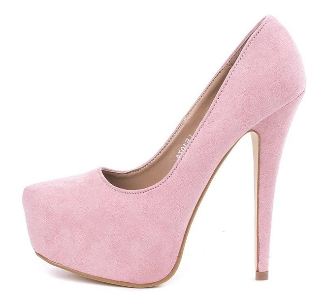 RÓŻOWE ZAMSZOWE SZPILKI NA PLATFORMIE INFILIO 3