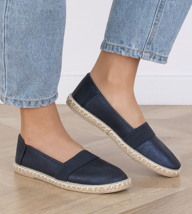 GRANATOWE ESPADRYLE BALERINKI TENISÓWKI  RUBYN