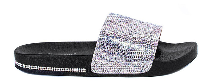 CZARNE GUMOWE KLAPKI Z CYRKONIAMI KATIS 1