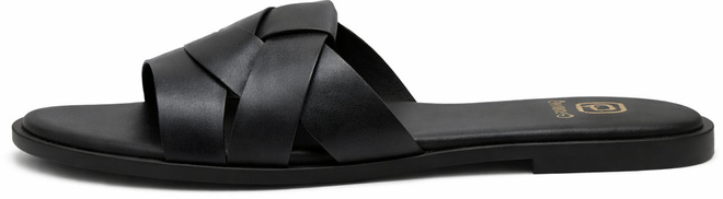 CZARNE KLASYCZNE KLAPKI WSUWANE DAMSKIE SKÓRZANE 3