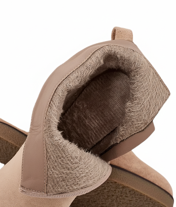 DAMSKIE BEŻOWE ZAMSZOWE BOTKI NA KOTURNIE NOSRE 6