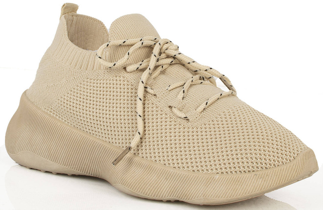 BEŻOWE DAMSKIE SNEAKERSY SPORTOWE TRAMPKI KAMALI 1