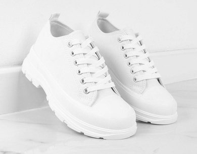 BIAŁE NISKIE TRAMPKI RAFINA