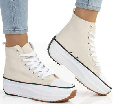 BEŻOWE TRAMPKI SNEAKERSY MINDIE