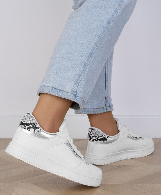 BIAŁE SNEAKERSY TRAMPKI KLASYCZNE NA PLATFORMIE OPAM 7