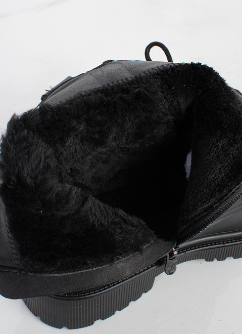 CZARNE BOTKI  DAMSKIE OCIEPLANE TRAPERY NA PLATFORMIE 6