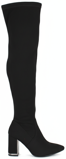 DAMSKIE CZARNE WYSOKIE KOZAKI ZAMSZOWE NA SŁUPKU ERANI 1