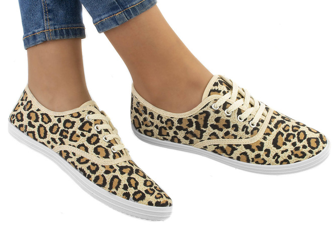 TENISÓWKI TRAMPKI W PANTERKĘ DAMSKIE  4