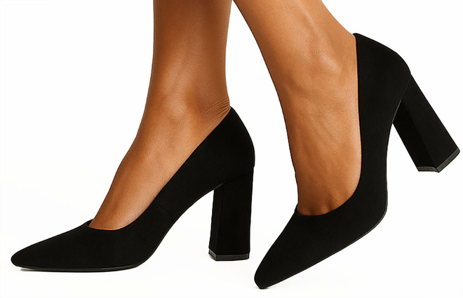 CZARNE CZÓŁENKA ZAMSZOWE NA SŁUPKU W SZPIC MIVANA 2