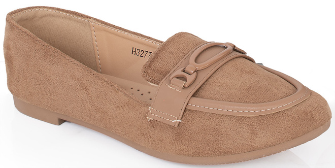 BRĄZOWE MOKASYNY ZAMSZOWE DAMSKIE WSUWANE FUPER 1