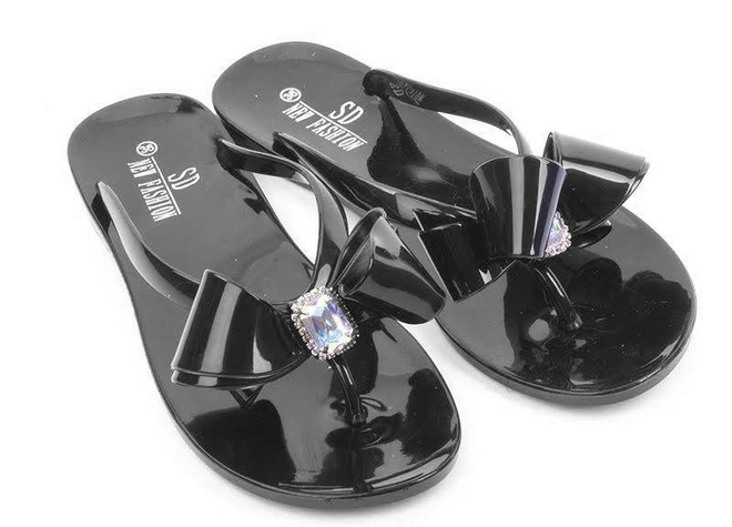 CZARNE JAPONKI KLAPKI MELISKI Z KOKARDĄ ARTIS 3