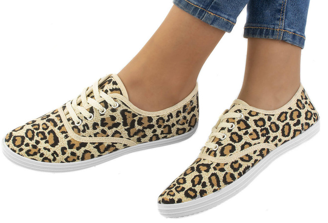 TENISÓWKI TRAMPKI W PANTERKĘ DAMSKIE  2