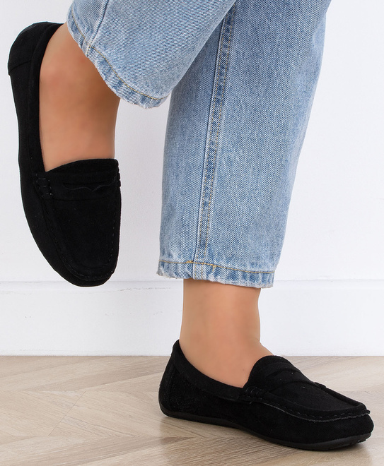 CZARNE MOKASYNY ZAMSZOWE DAMSKIE WSUWANE ORPE 5