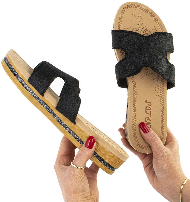 CZARNE KLAPKI PLATFORMA EKOSKÓRA MOXI 4