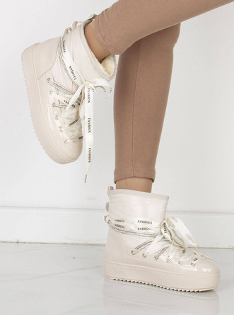 BEŻOWE ŚNIEGOWCE BOTKI OCIEPLANE WSUWANE DELINA