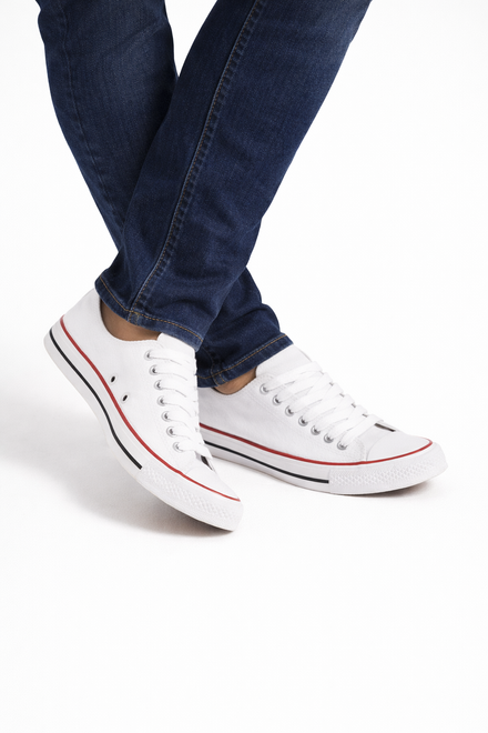 KLASYCZNE NISKIE BIAŁE TRAMPKI TENISÓWKI 9