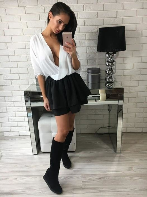 CZARNE ZAMSZOWE KOZAKI NA KOTURNIE MARGITA 2