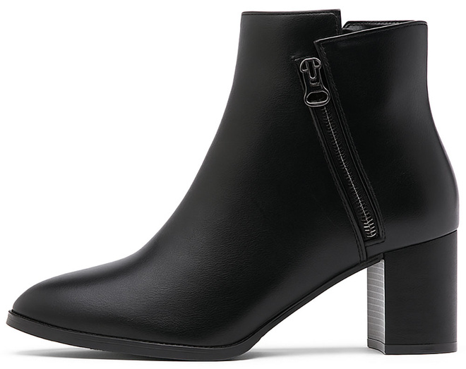 CZARNE DAMSKIE BOTKI NA SŁUPKU SKÓRZANE NA ZAMEK MILWA 3