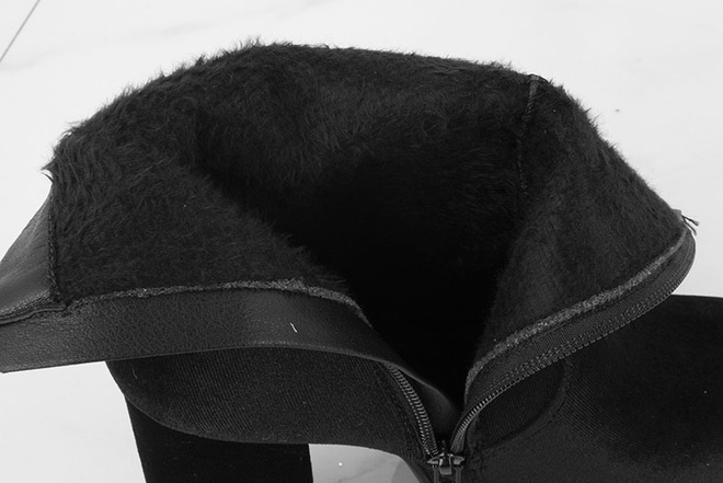 CZARNE DAMSKIE BOTKI NA SŁUPKU WELUROWE OCIEPLANE HARI 8