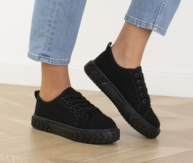 CZARNE SNEAKERSY TRAMPKI DAMSKIE ZOJA