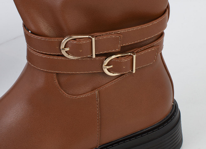 CAMEL DAMSKIE  KOZAKI SKÓRZANE OCIEPLANE ZAMEK VLOKIA 5