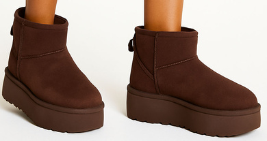 BRĄZOWE OCIEPLANE ŚNIEGOWCE BOTKI NA PLATFORMIE