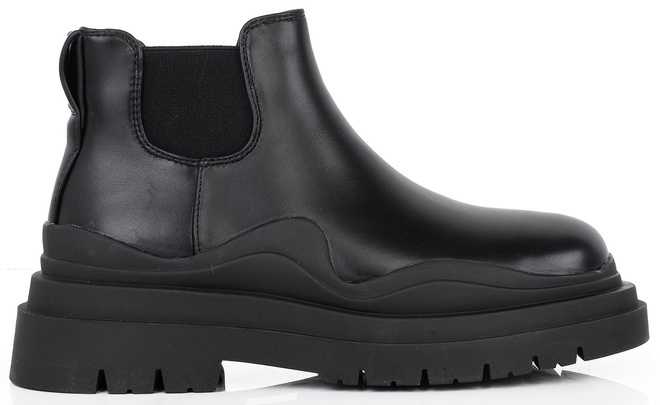 CZARNE BOTKI SKÓRZANE PLATFORMA WSUWANE DAZALA 1