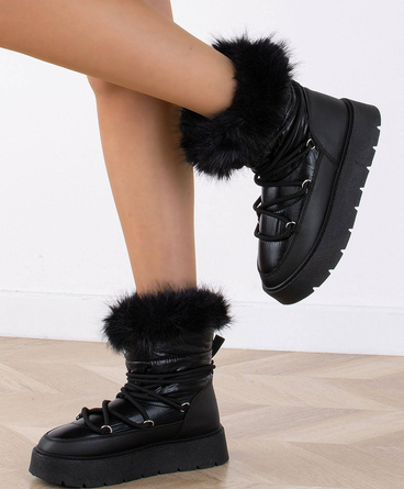 CZARNE ŚNIEGOWCE BOTKI OCIEPLANE HONORA