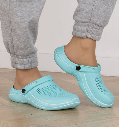 DAMSKIE ZIELONE LEKKIE KLAPKI CHODAKI KROKSY