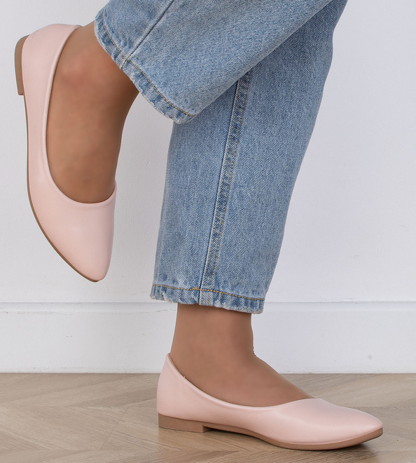 BEŻOWE WYGODNE DAMSKIE BALERINKI KLASYCZNE BONY 5